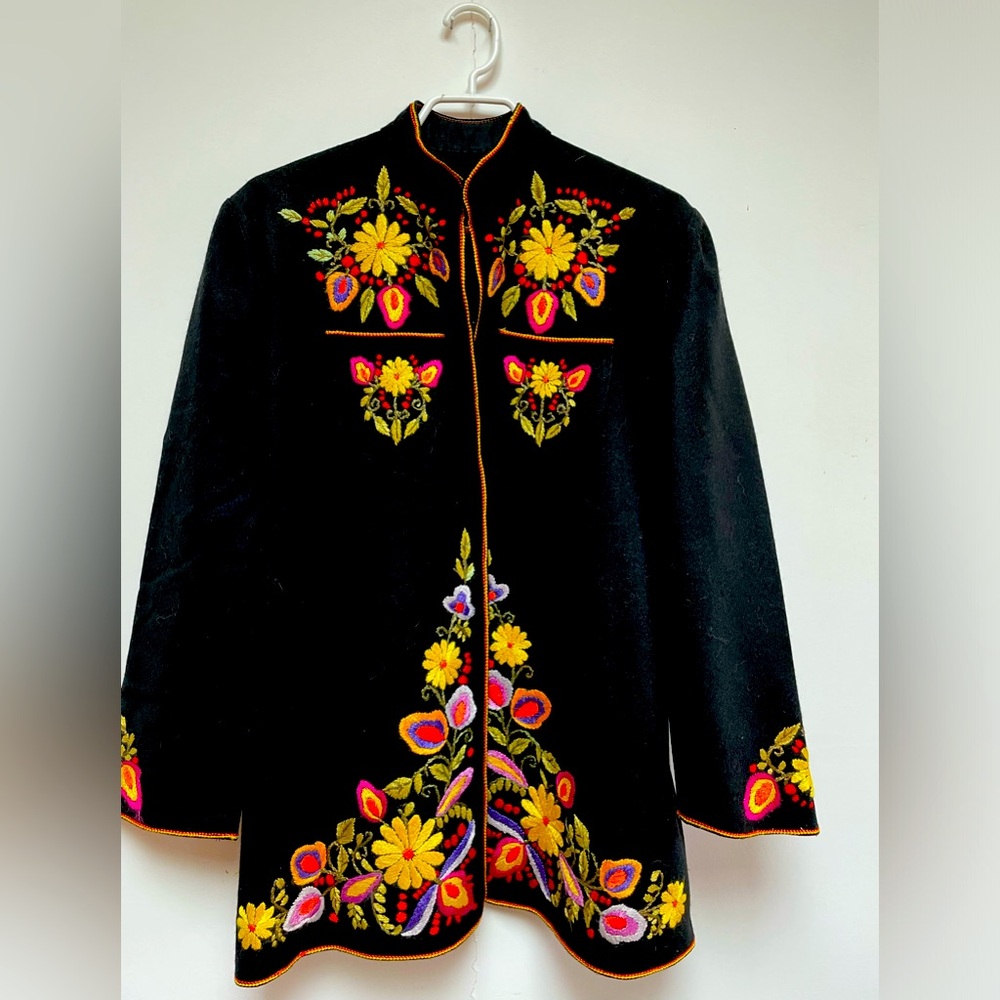 Vintage Mexican Embroidered Wool Jacket